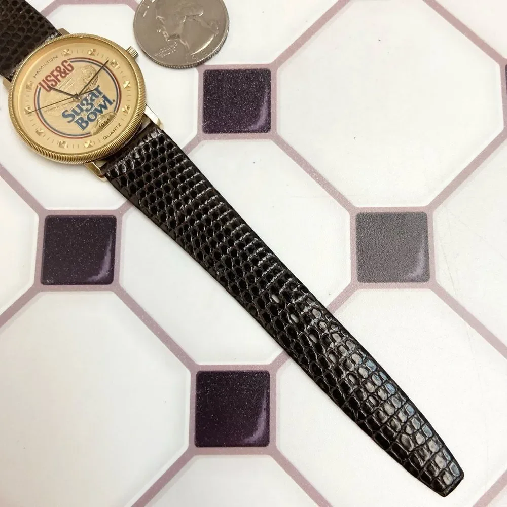 Vintage Hamilton 1991 USF&G Sugar Bowl Swiss Quartz Watch Univ. Tenn Univ. VA